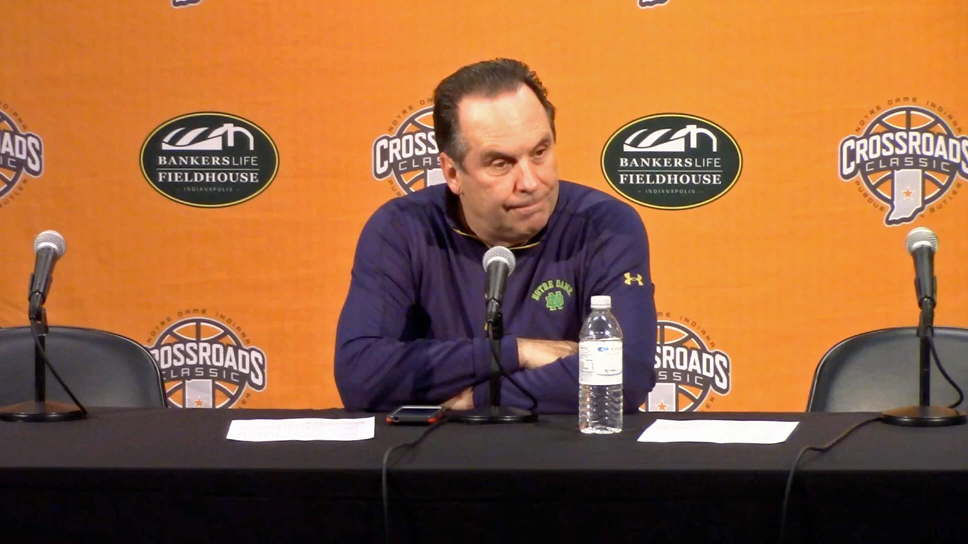 Video: Mike Brey reacts to loss to Indiana