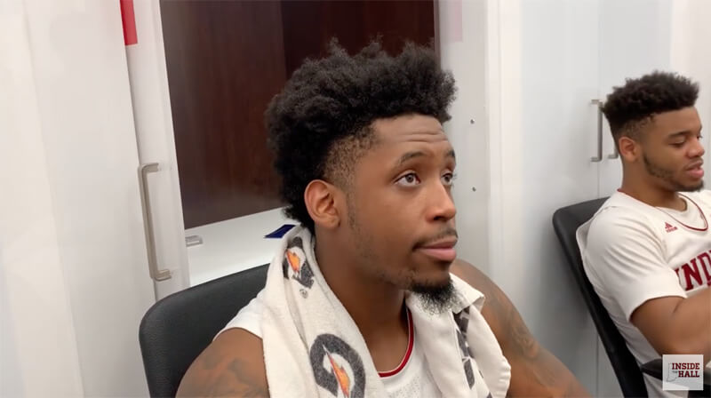Video: IU players react to win over Arkansas