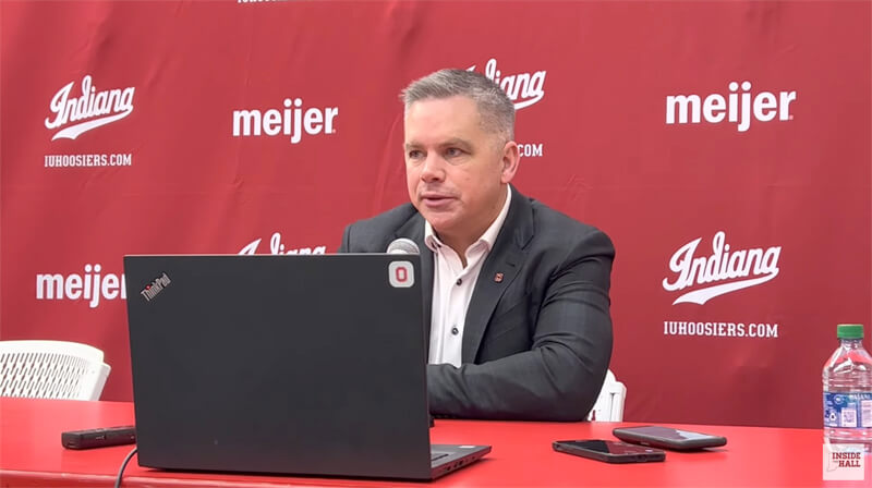 Video: Chris Holtmann, Meechie Johnson Jr. react to loss at Indiana