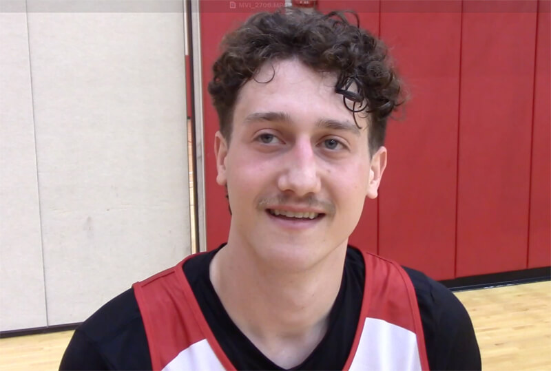 Indiana's Conor Enright speaks to reporters.