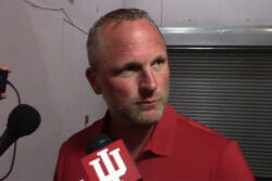 IU basketball coach Darian DeVries addresses the media.