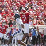 IU football defensive back Louis Moore makes a play on a ball.