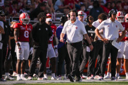 IU football coach Curt Cignetti on the sideline.