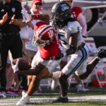 IU football wide receiver Elijah Sarratt runs with the ball.