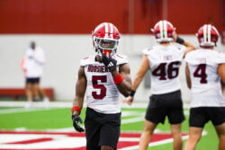 IU football defensive back D'Angelo Ponds at practice.