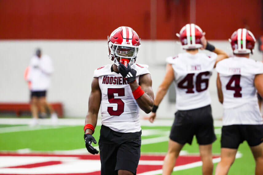 IU football defensive back D'Angelo Ponds at practice.