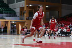 IU's Reed Bailey drives to the basket in transition.