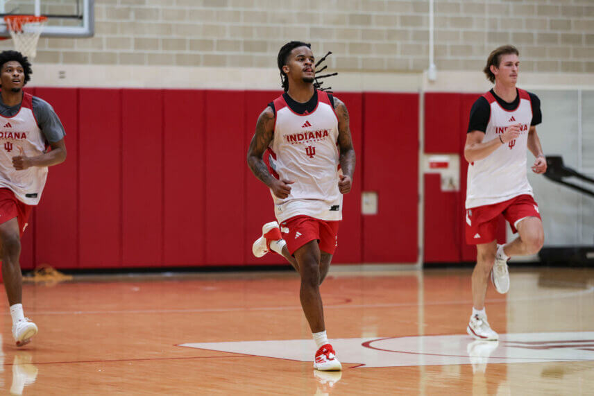 IU basketball guard Lamar Wilkerson at practice in Cook Hall.