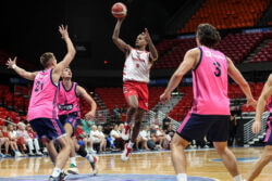 IU basketball guard Lamar Wilkerson makes a pass.