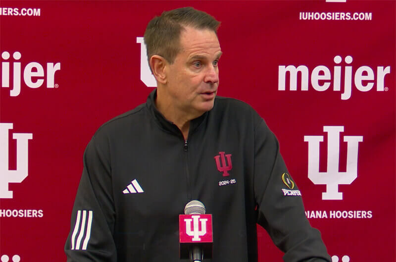 Curt Cignetti addressed the media in his weekly press conference in Bloomington.