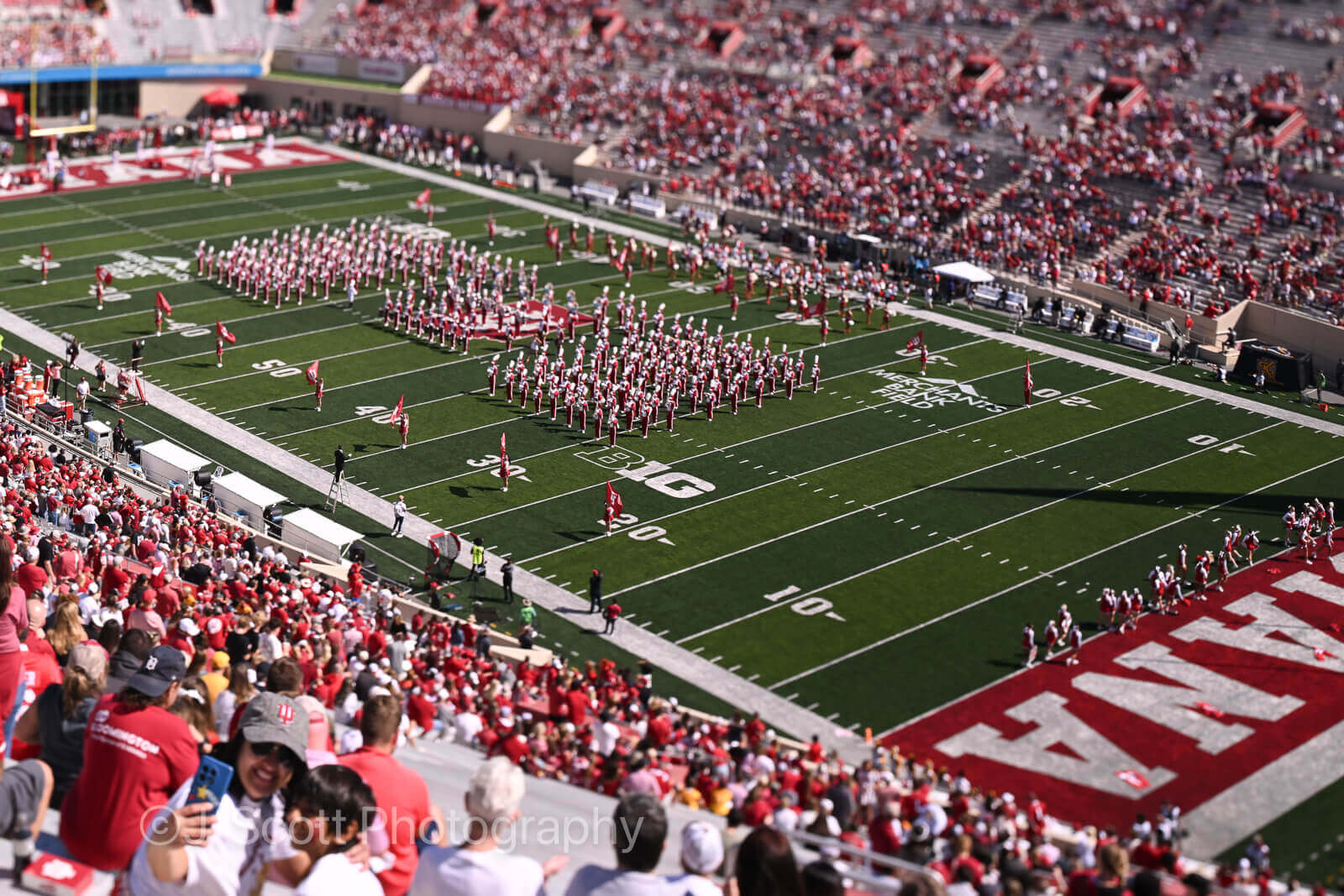 A wide angle shot of Memorial Stadium.