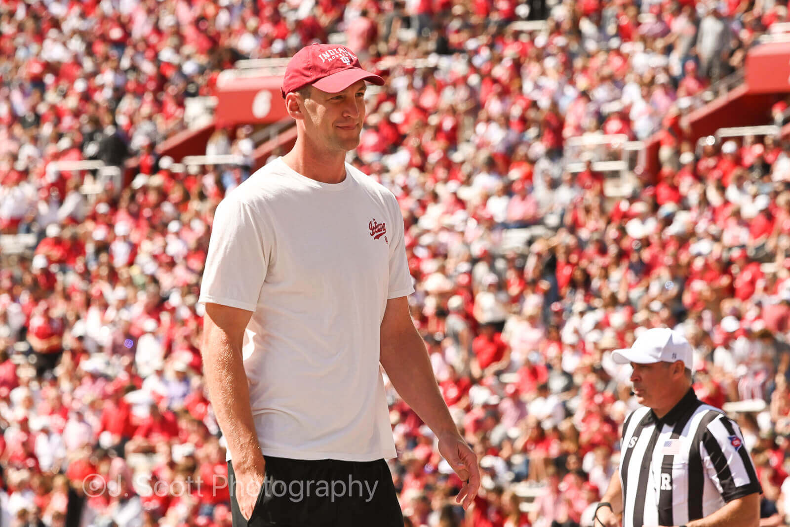 Former IU basketball player Cody Zeller at Memorial Stadium.