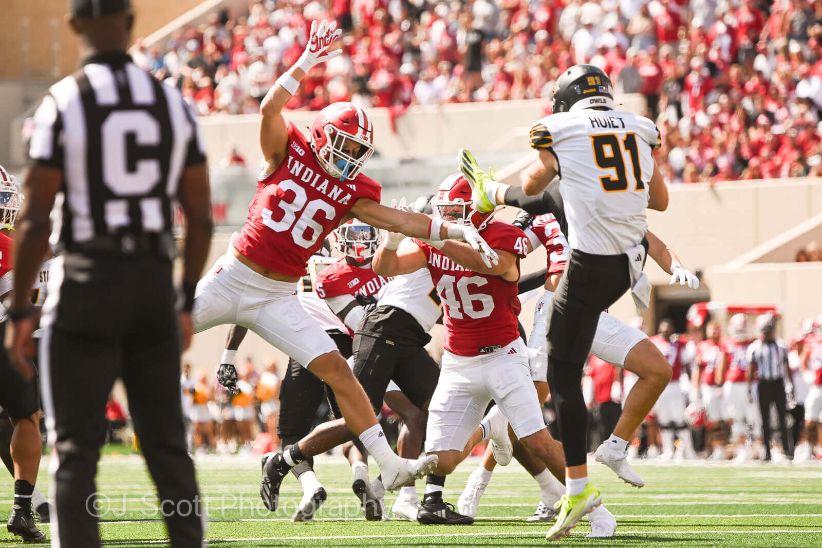 Photos of IU football vs. Kennesaw State at Memorial Stadium.