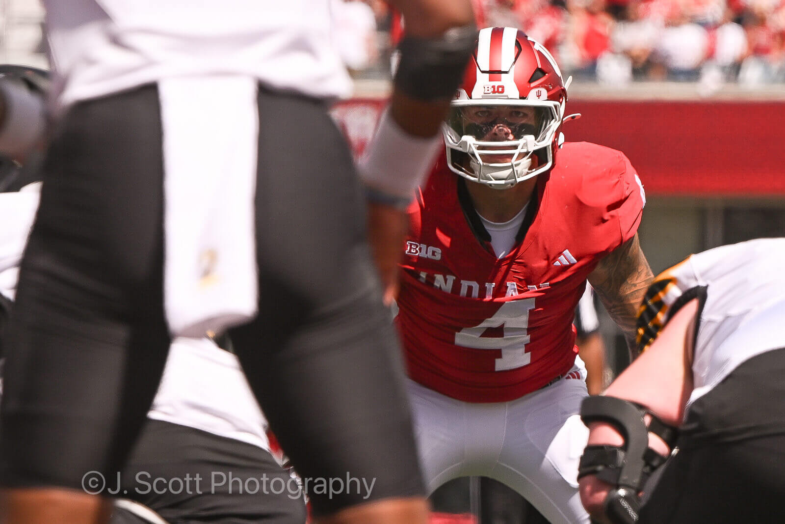 Photos of IU football vs. Kennesaw State at Memorial Stadium.