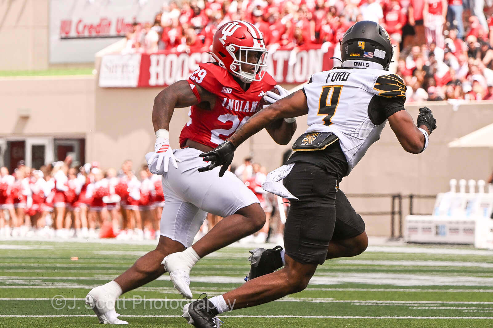 Photos of IU football vs. Kennesaw State at Memorial Stadium.