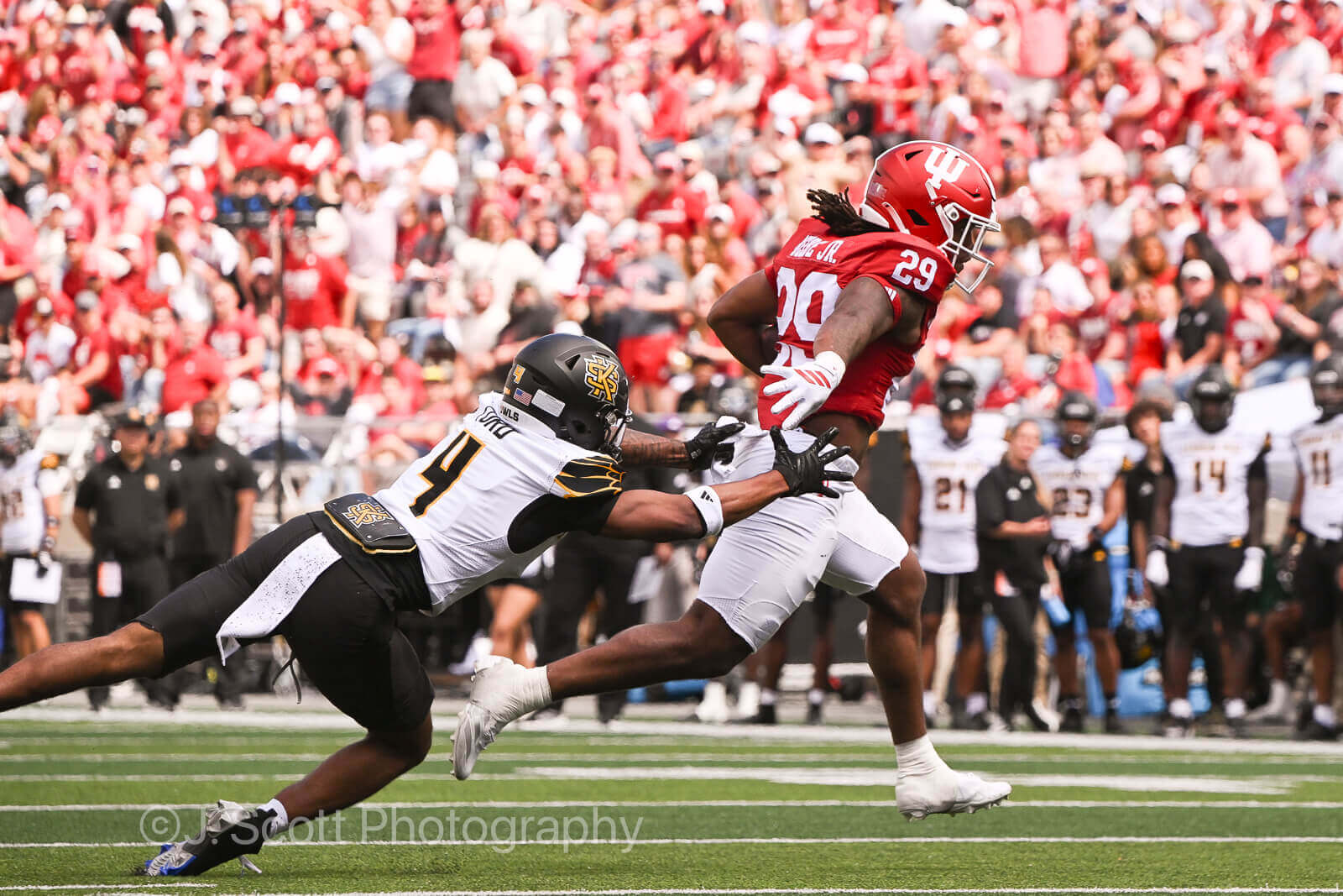 Photos of IU football vs. Kennesaw State at Memorial Stadium.