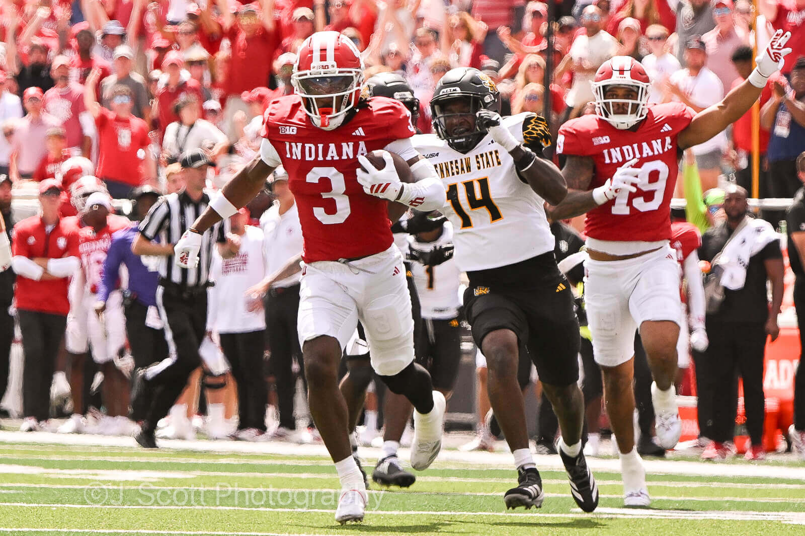 Photos of IU football vs. Kennesaw State at Memorial Stadium.