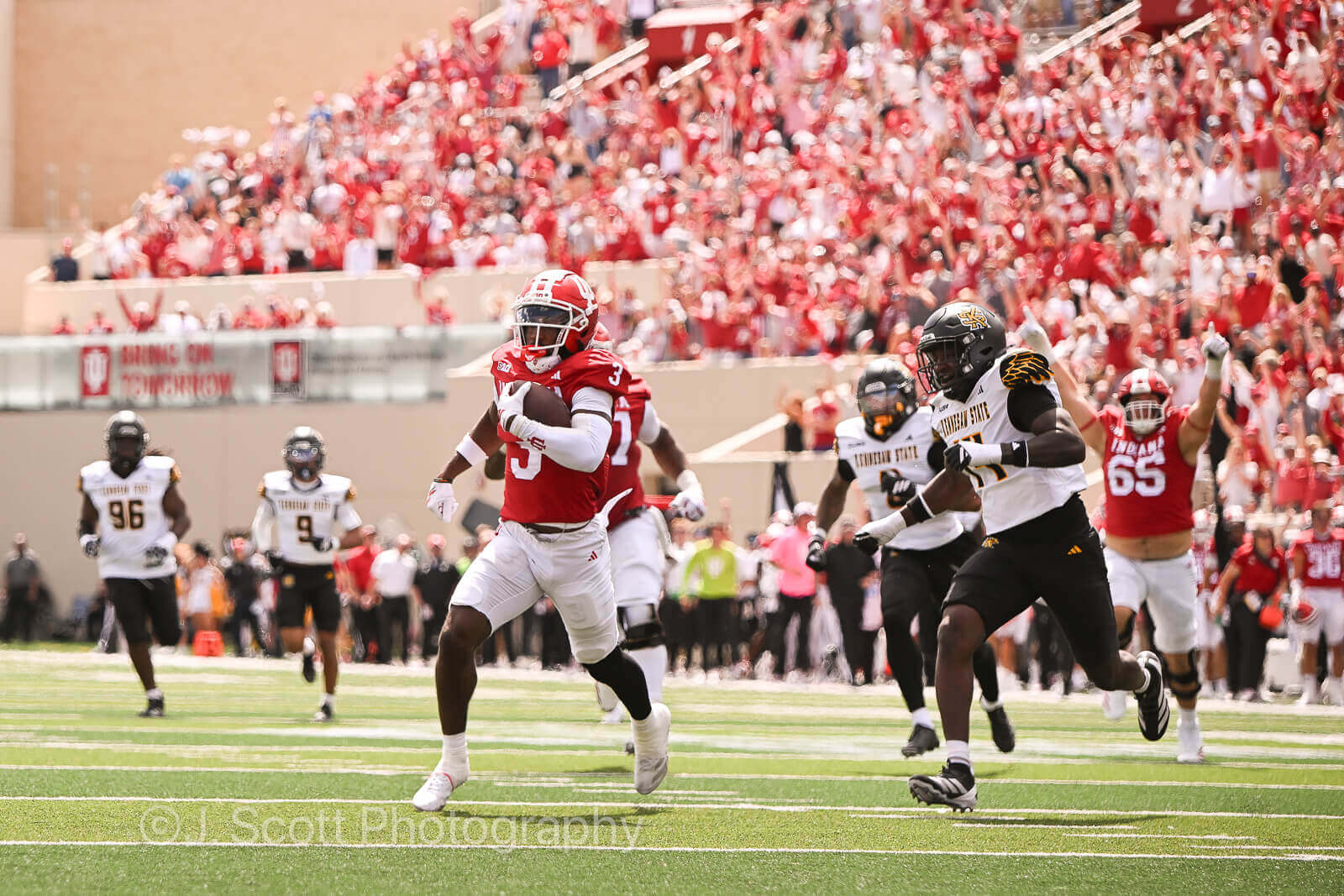 Photos of IU football vs. Kennesaw State at Memorial Stadium.