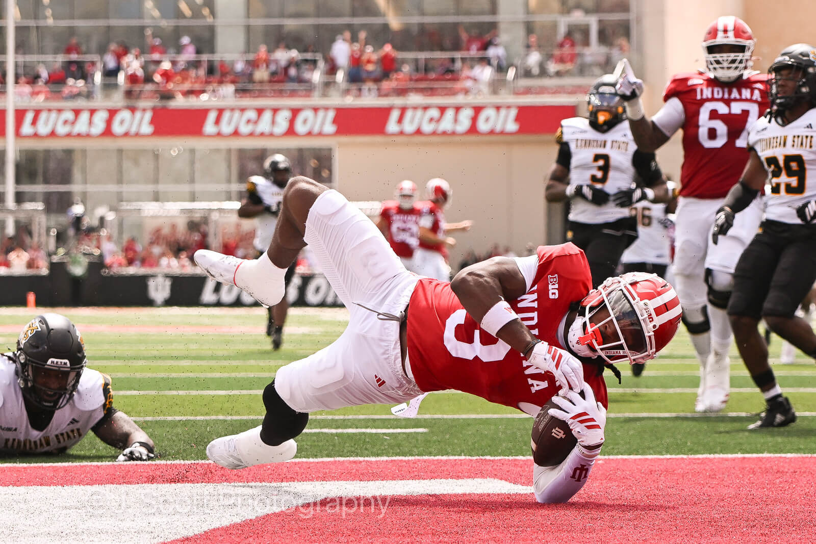 Photos of IU football vs. Kennesaw State at Memorial Stadium.