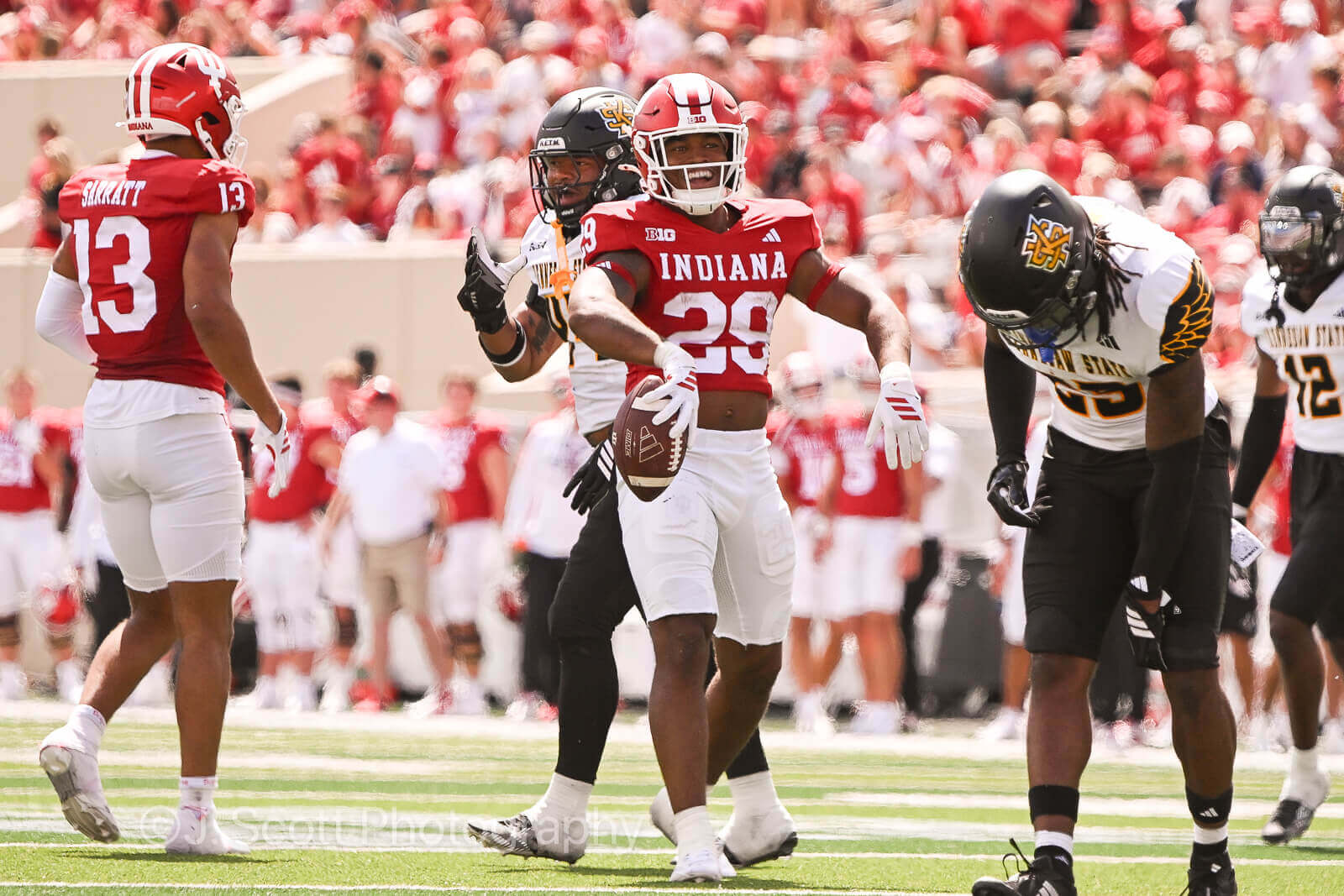 Photos of IU football vs. Kennesaw State at Memorial Stadium.