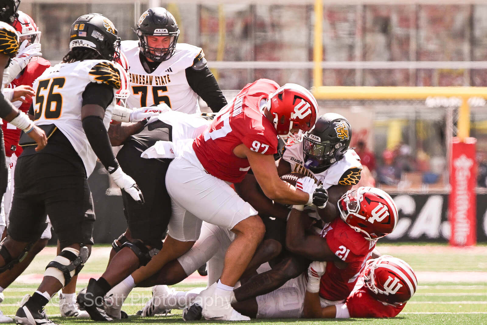 Photos of IU football vs. Kennesaw State at Memorial Stadium.