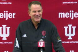 Curt Cignetti addressed the media in his weekly press conference in Bloomington, Indiana.