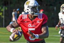 Kennesaw State quarterback Dexter Williams II throws a pass.