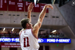Trent Sisley attempts a 3-pointer.