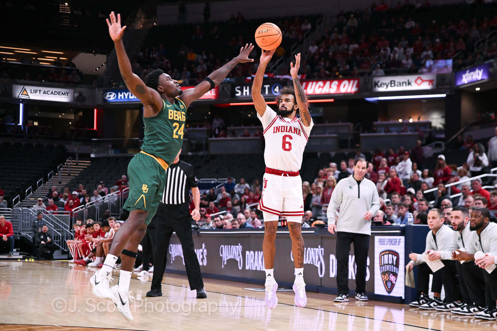 Photos of IU basketball vs. Baylor at Gainbridge Fieldhouse on October 26, 2025.