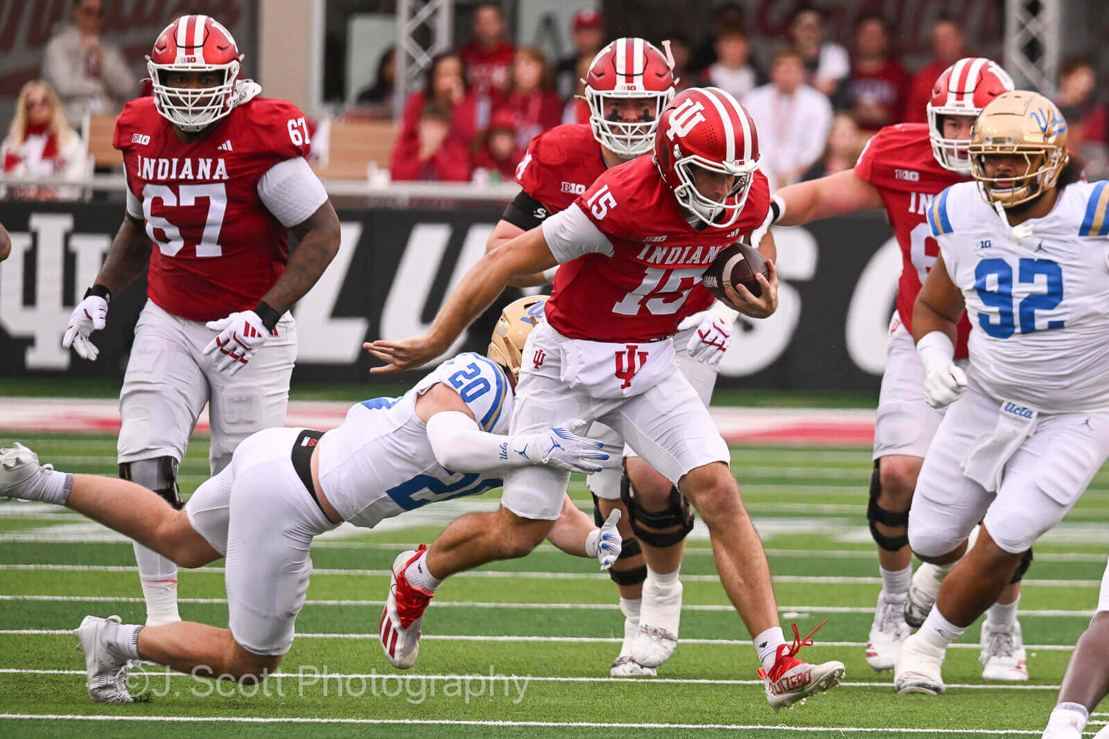Photos of IU football vs. UCLA football at Memorial Stadium on October 25, 2025.