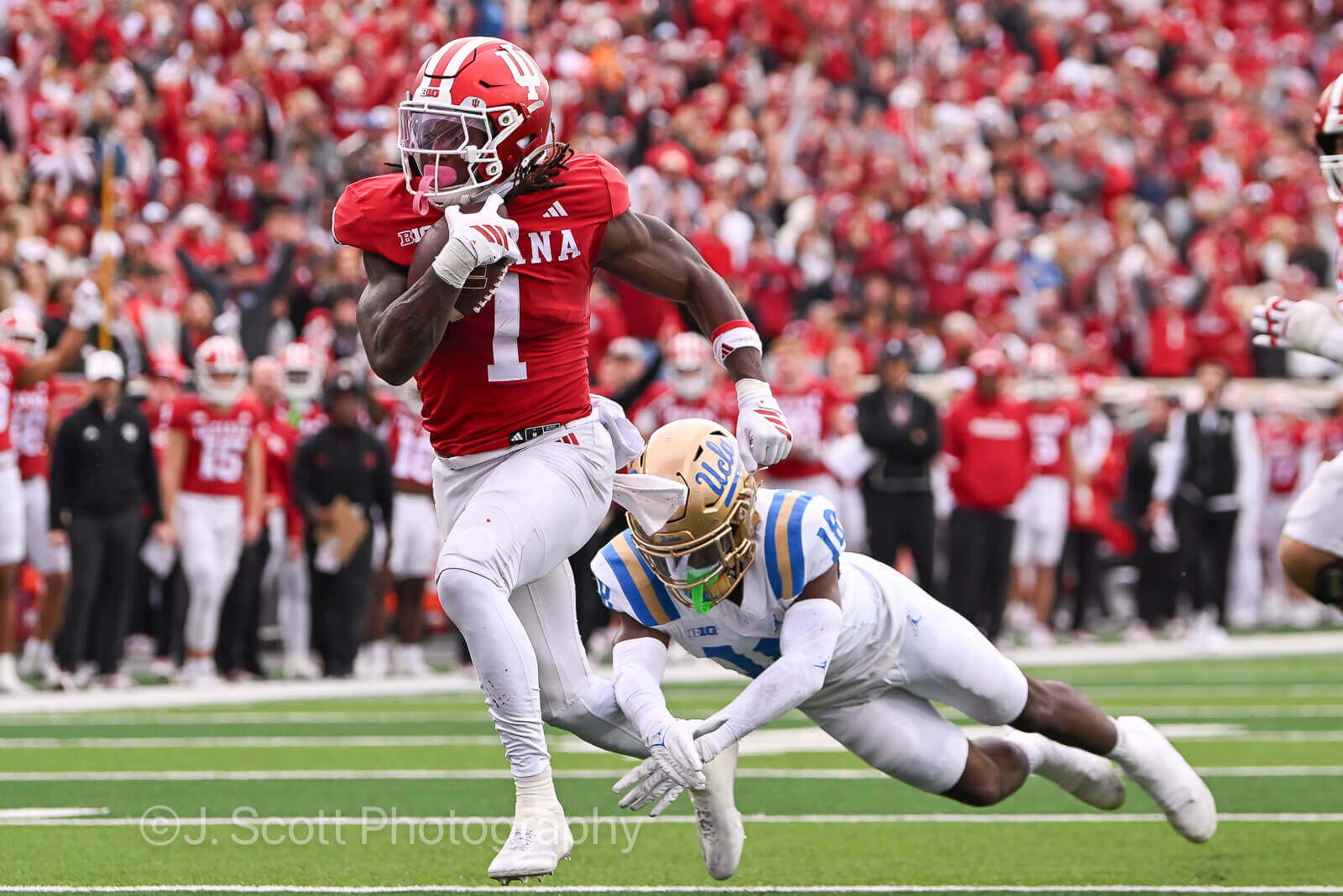 Photos of IU football vs. UCLA football at Memorial Stadium on October 25, 2025.