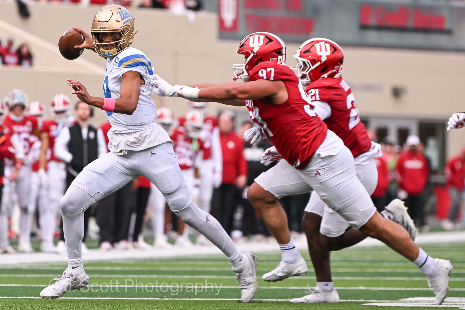 Photos of IU football vs. UCLA football at Memorial Stadium on October 25, 2025.