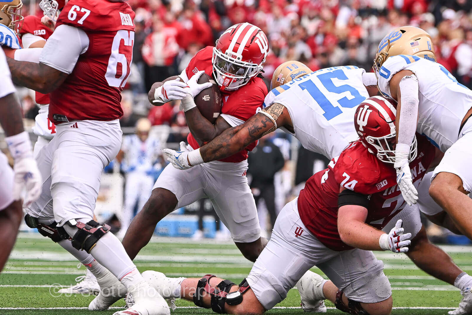 Photos of IU football vs. UCLA football at Memorial Stadium on October 25, 2025.