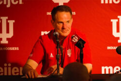 Curt Cignetti addresses the media following IU football's win at Oregon.