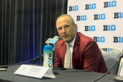 Darian DeVries addressed the media at Big Ten media days.