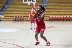 Lamar Wilkerson takes a shot at Simon Skjodt Assembly Hall.