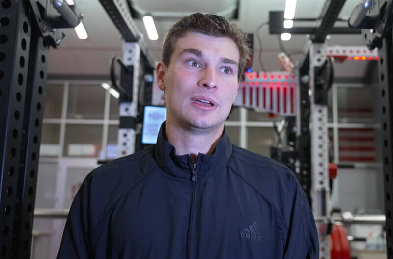 Fernando Mendoza addresses the media following IU football's win against UCLA.