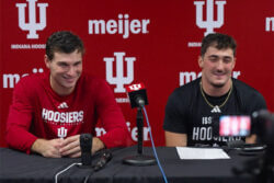 Fernando Mendoza and Isaiah Jones address the media following IU football's win against Maryland.