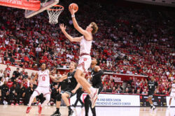 Reed Bailey drives to the basket.