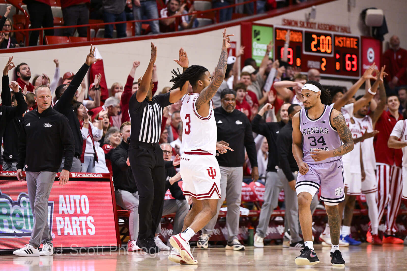Photos from IU basketball's 86-69 win against Kansas State at Simon Skjodt Assembly Hall.
