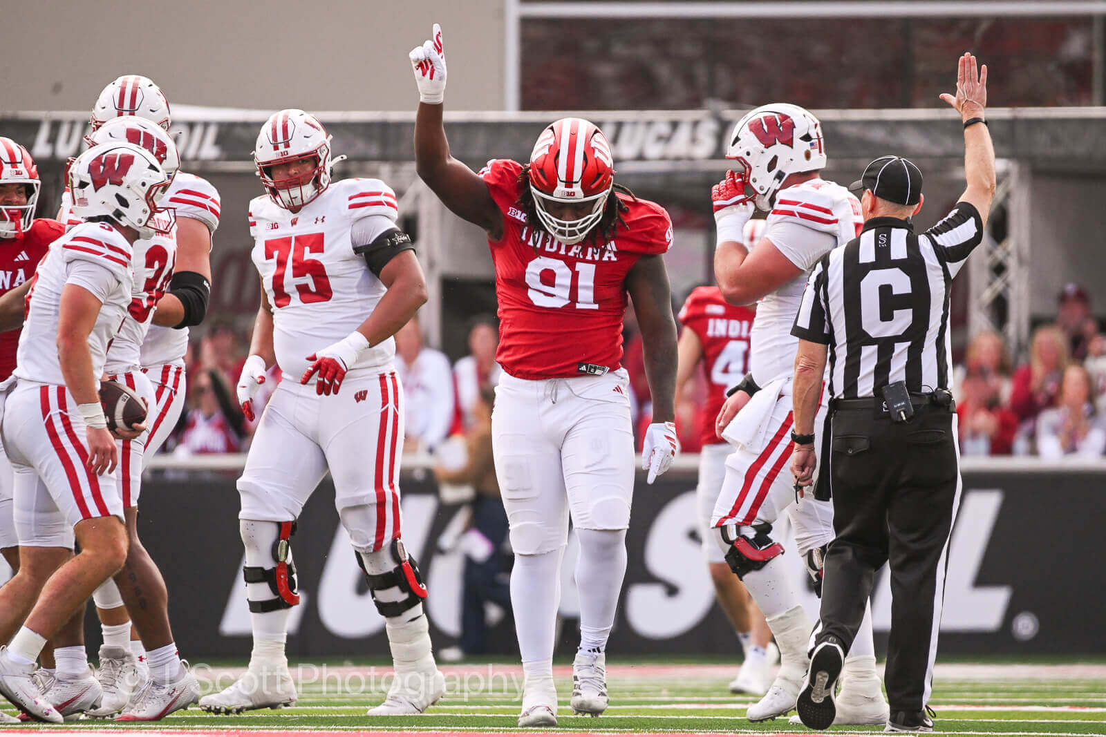 Photos of IU football vs. Wisconsin at Memorial Stadium.