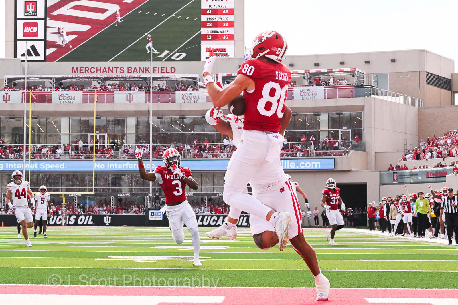 Photos of IU football vs. Wisconsin at Memorial Stadium.