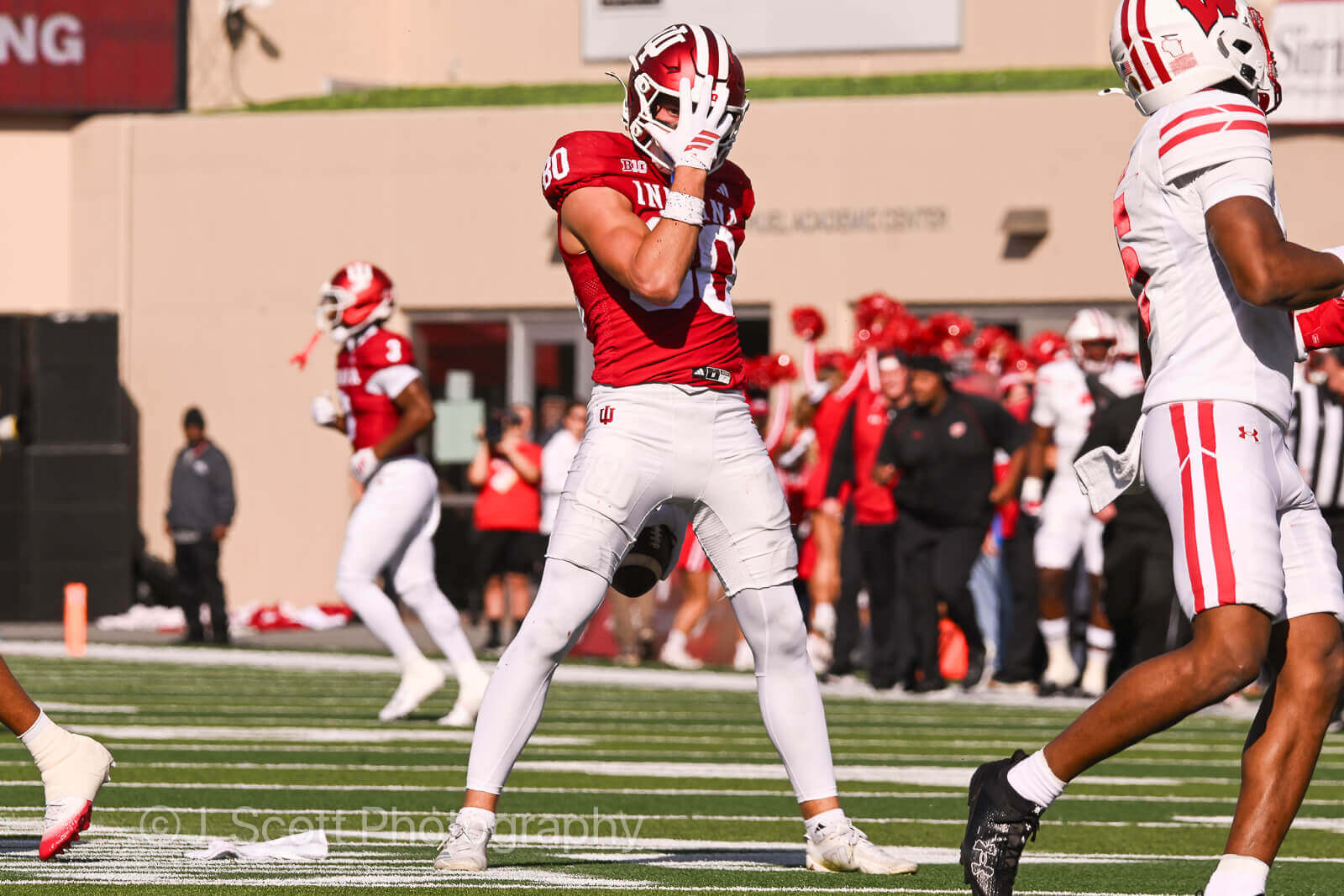 Photos of IU football vs. Wisconsin at Memorial Stadium.