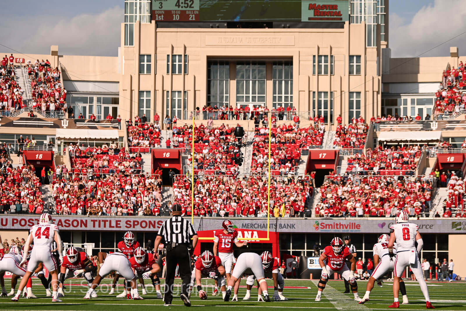 Photos of IU football vs. Wisconsin at Memorial Stadium.
