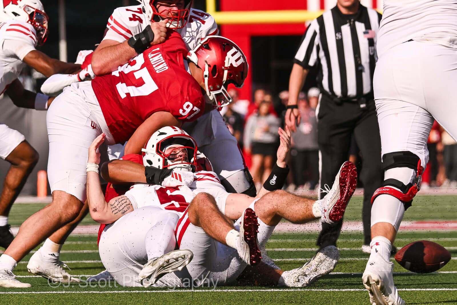 Photos of IU football vs. Wisconsin at Memorial Stadium.