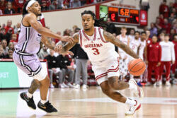 Lamar Wilkerson drives to the basket against Kansas State.