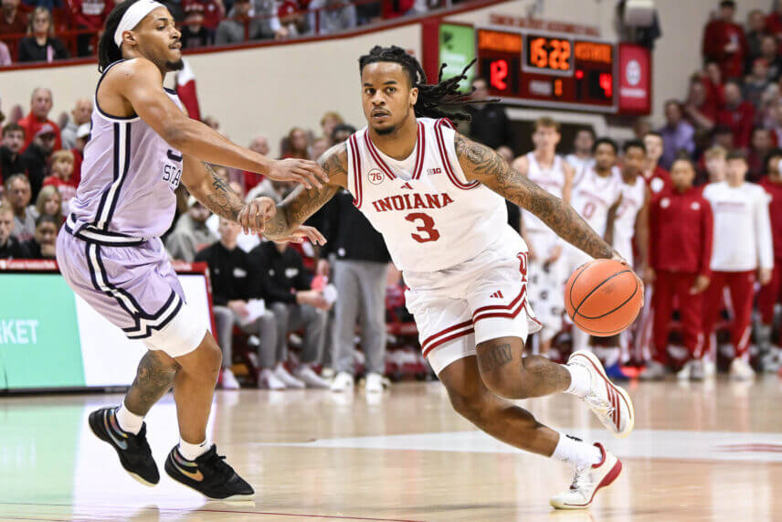 Lamar Wilkerson drives to the basket against Kansas State.