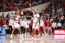 Tayton Conerway celebrates a play.