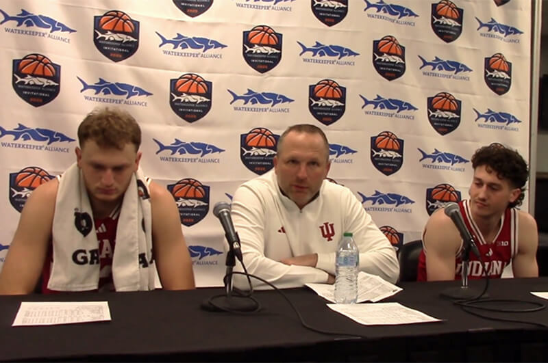 Video: Darian DeVries, IU players react to win against Marquette