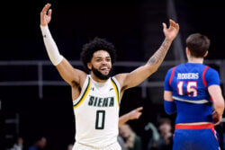 Siena guard Justice Shoats.